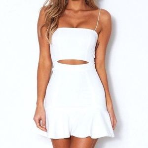 White Fox Just My Type White Flare Mini Dress - M